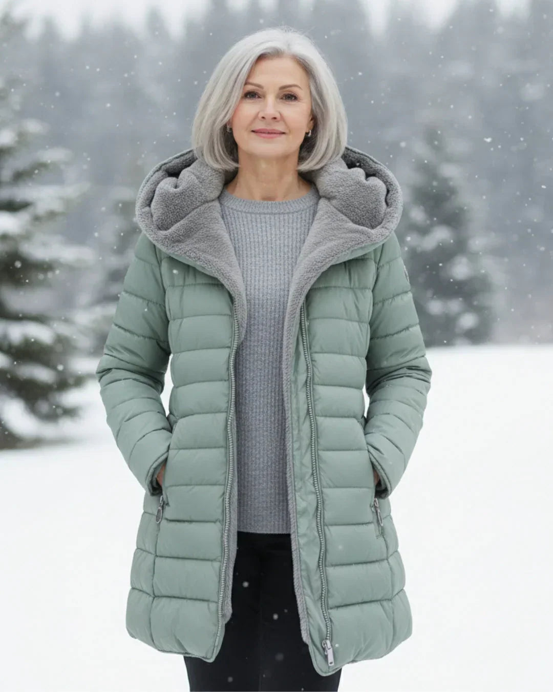 Amparo | Abrigo impermeable acolchado con capucha