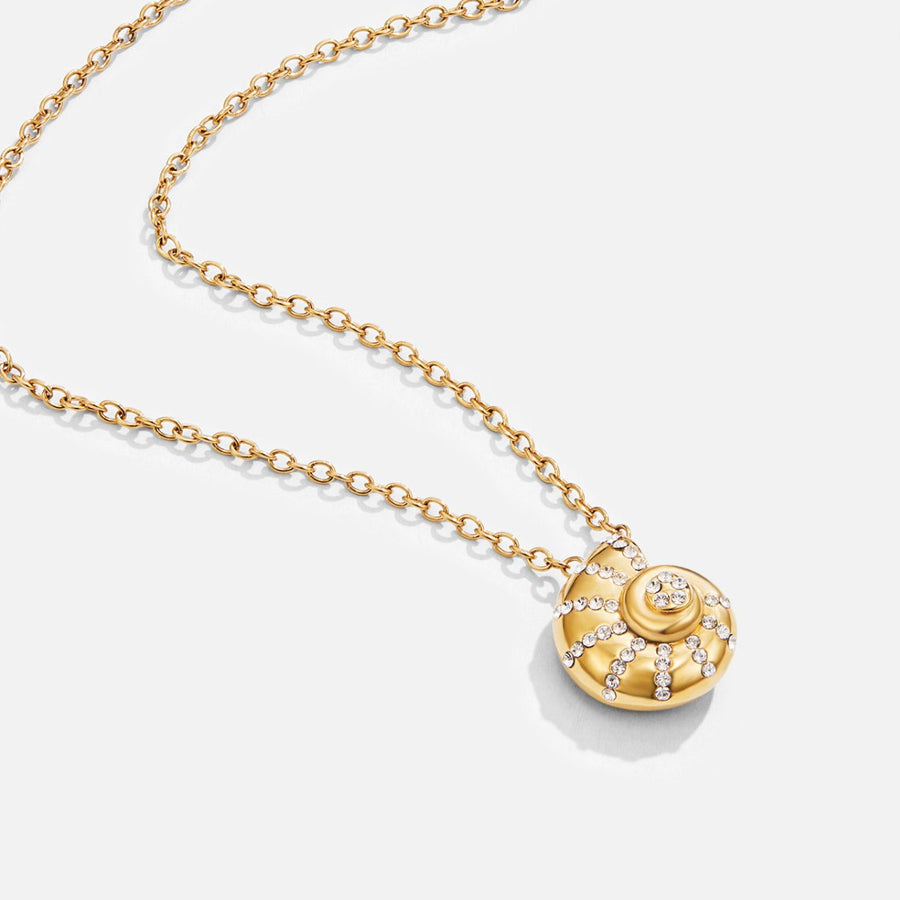 MARINA | Collar elegante con colgante de concha de cristal brillante
