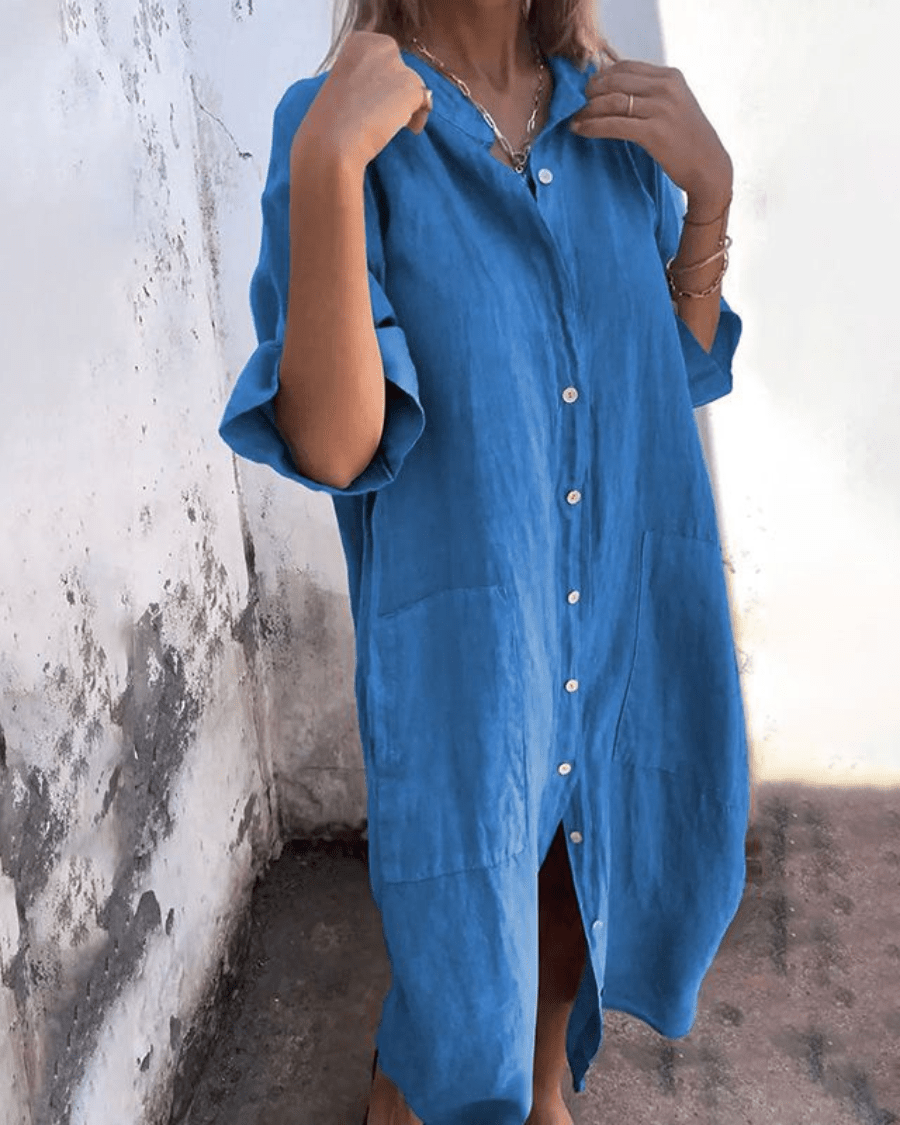 Eva | Vestido camisero vaporoso estilo ibicenco