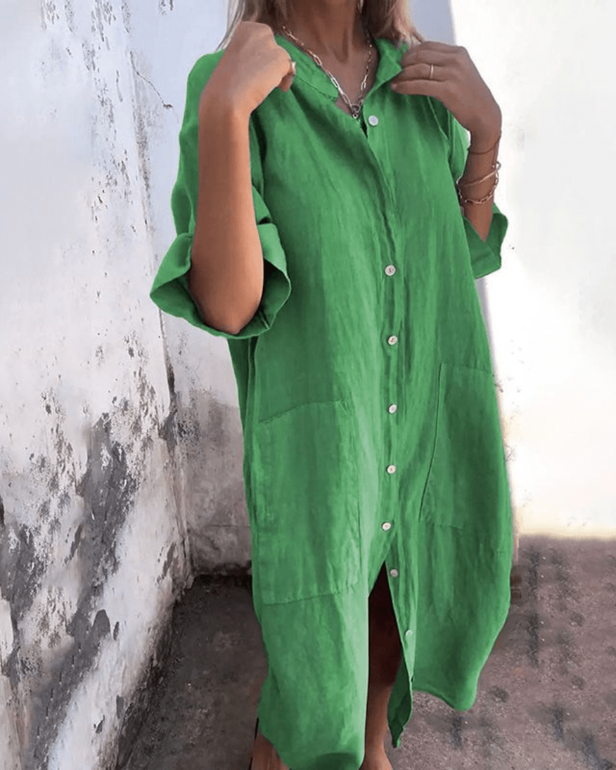 Eva | Vestido camisero vaporoso estilo ibicenco