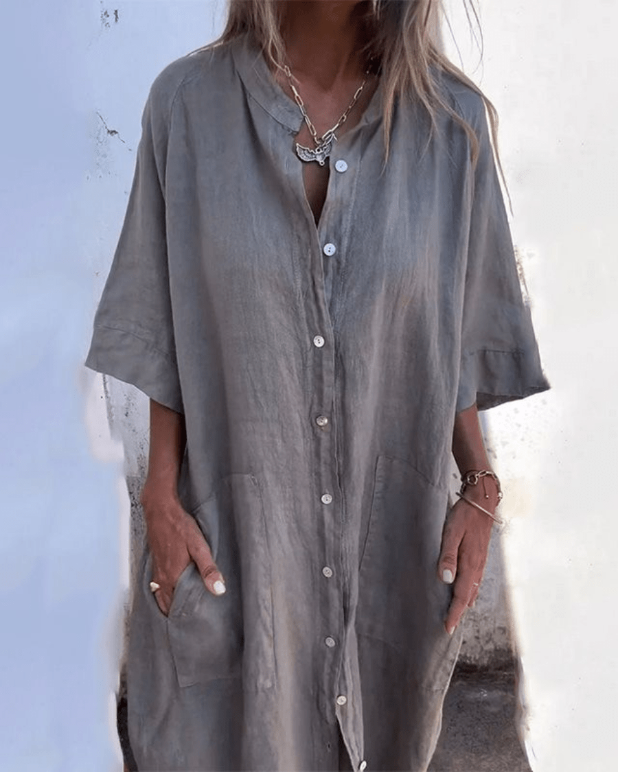 Eva | Vestido camisero vaporoso estilo ibicenco