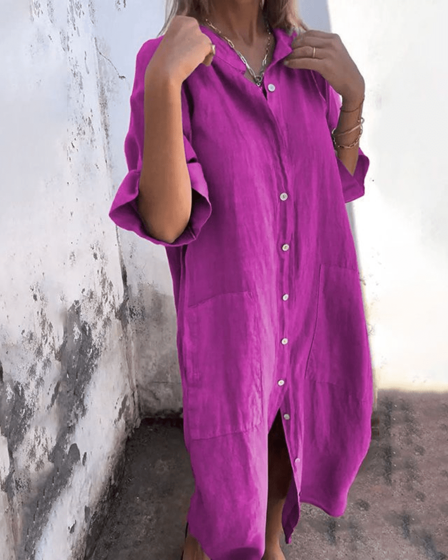 Eva | Vestido camisero vaporoso estilo ibicenco