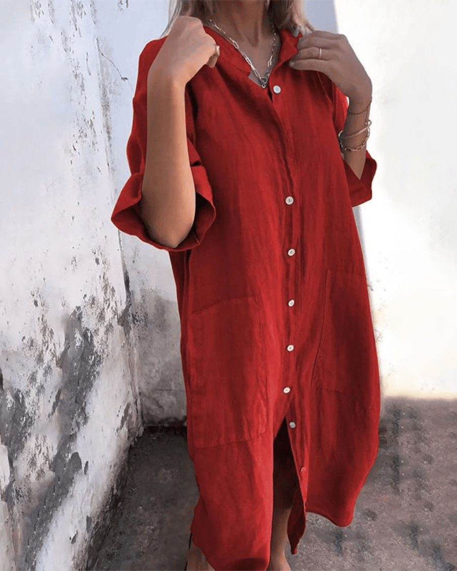 Eva | Vestido camisero vaporoso estilo ibicenco