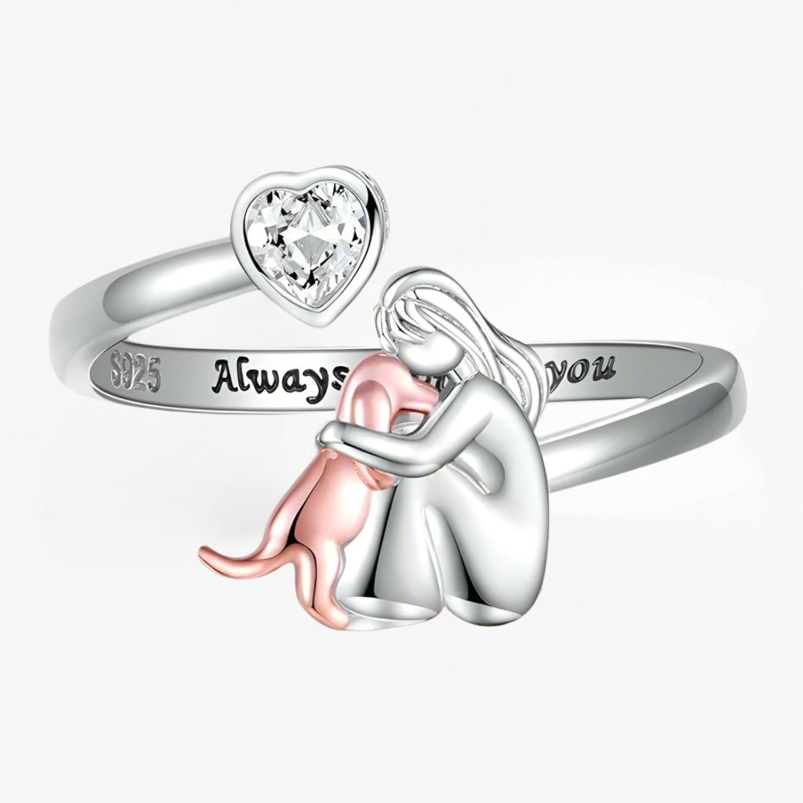 Anne | Elegante anillo rosa con diseño de mascota