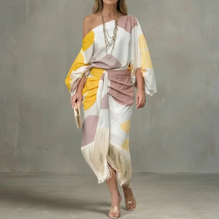 Jana | Vestido elegante de flecos con corte ajustado