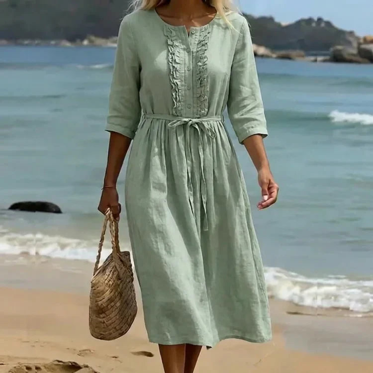 Macarena | Vestido maxi de lino holgado